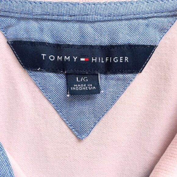 Tommy Hilfiger Women’s Polo Shirt Size L Pink Short Sleeve - Picture 8 of 11
